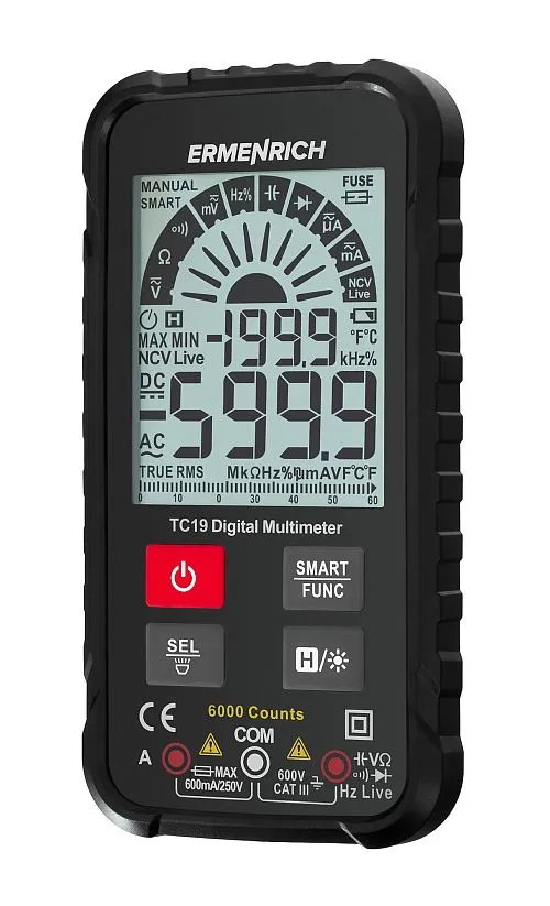 картинка цифров мултиметър Ermenrich Zing TC19