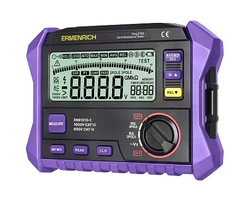фотография тестер за съпротивлението на заземяването Ermenrich Ping ET60,  1