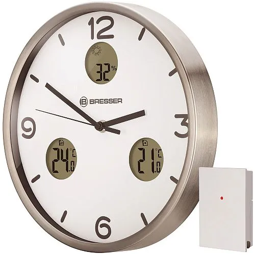 картина стенен часовник термо/хигро Bresser Bresser Optus MyTime Bresser MyTime io NX 30 cm, бял,  1