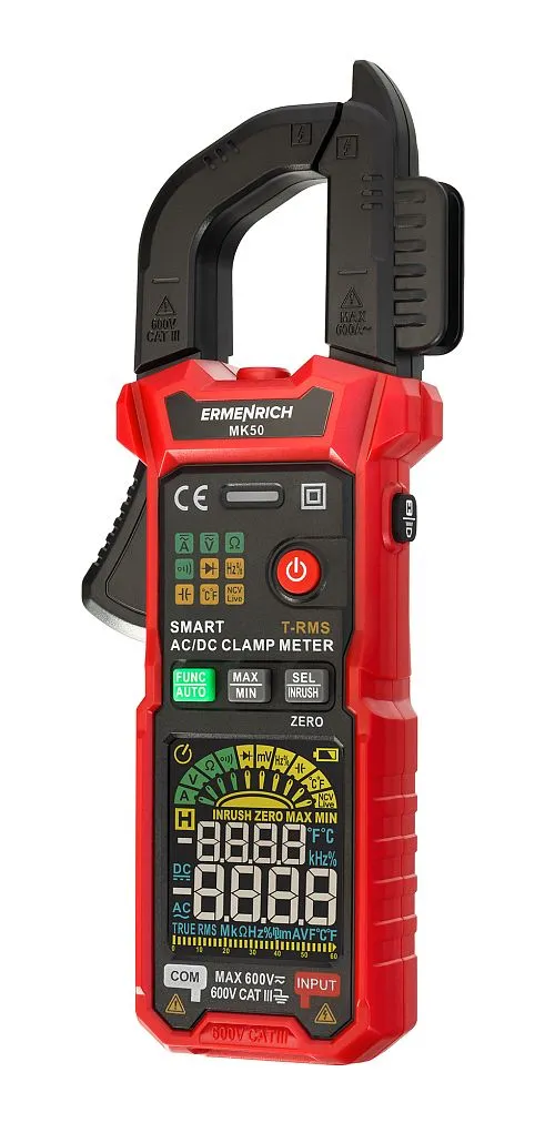 картина цифрови амперметър клещи Ermenrich Ping MK50