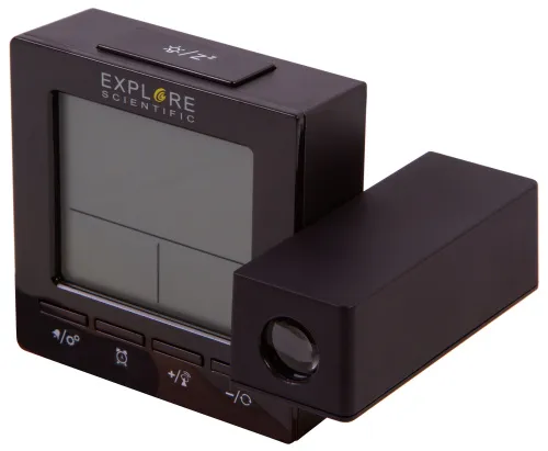 снимка цифров прожекционен часовник RC Explore Scientific с показател на температурата на закрито, черен,  10