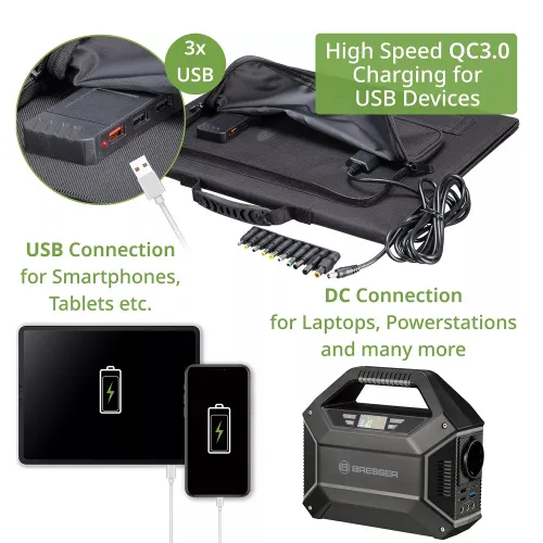 изображение мобилно слънчево зарядно устройство Bresser 40 вата с USB,  4