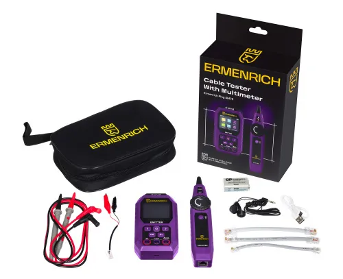 фотография тестер за кабели Ermenrich Ping SM75 с мултиметър,  2