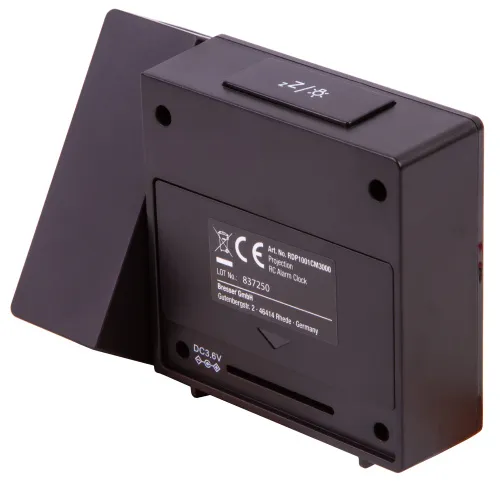 снимка цифров прожекционен часовник RC Explore Scientific с показател на температурата на закрито, черен,  12