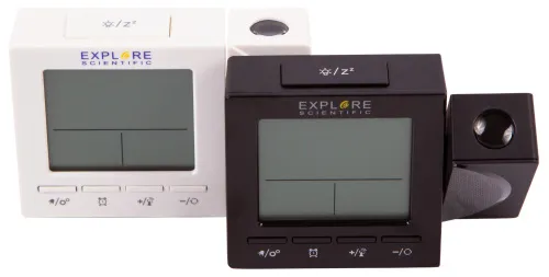 снимка цифров прожекционен часовник RC Explore Scientific с показател на температурата на закрито, черен,  4