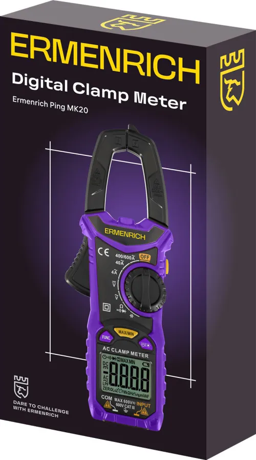 снимка цифрови амперметър клещи Ermenrich Ping MK20,  2
