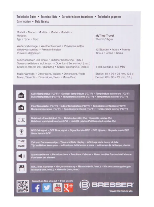 картина метеорологична станция Bresser MyTime Travel,  12