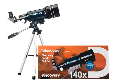 картина телескоп Levenhuk Discovery Spark 703 AZ с книга,  2