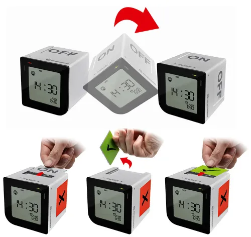 картинка настолен будилник Bresser FlipMe Alarm Clock, сребрист,  2