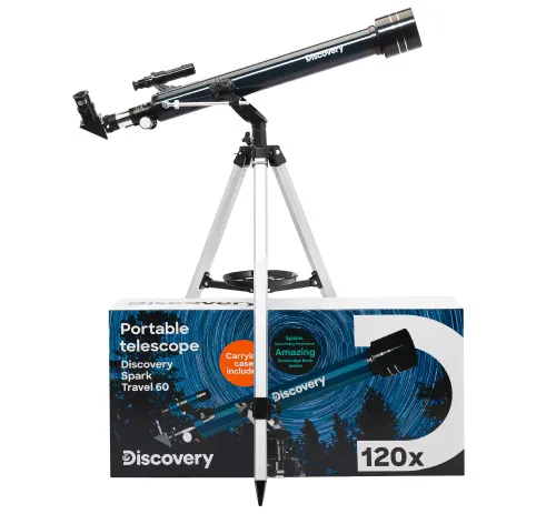 фотография телескоп Levenhuk Discovery Spark Travel 60 с книга,  2