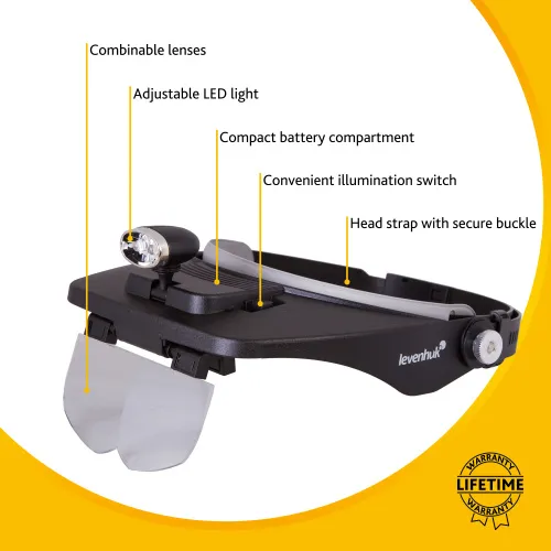 картина лупа за глава Levenhuk Zeno Vizor H3,  12