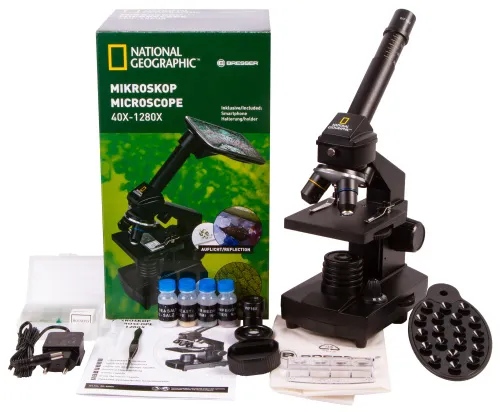 снимка микроскоп Bresser National Geographic 40x–1280x с адаптер за смартфон,  2