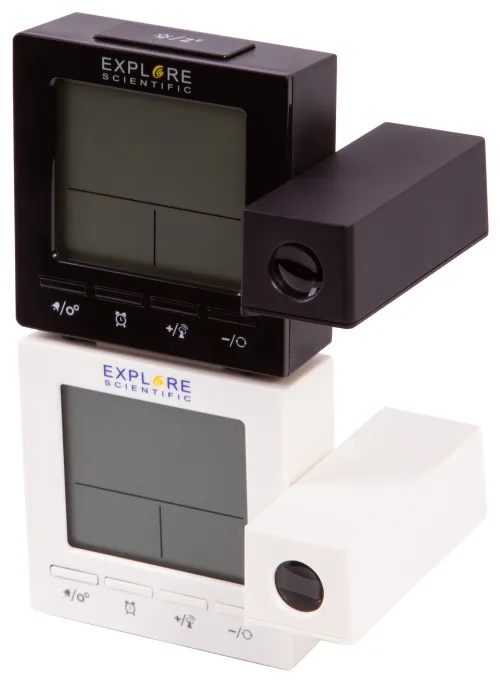 снимка цифров прожекционен часовник RC Explore Scientific с показател на температурата на закрито, черен,  2