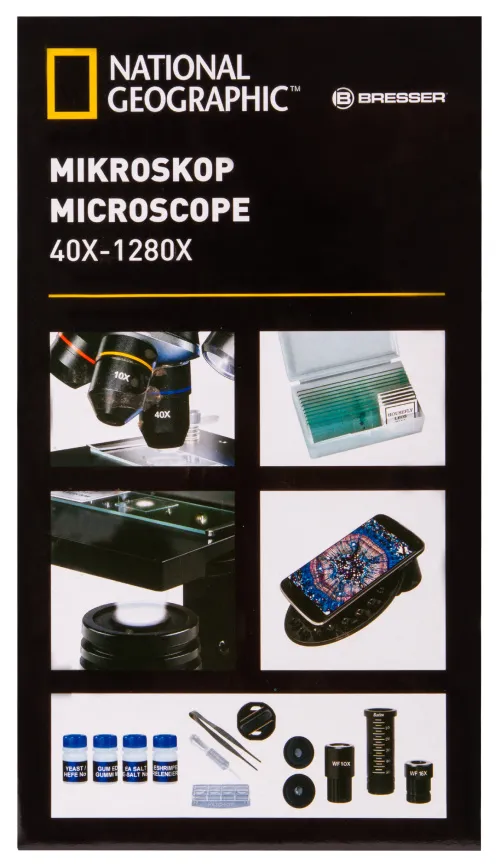 снимка микроскоп Bresser National Geographic 40x–1280x с адаптер за смартфон,  20