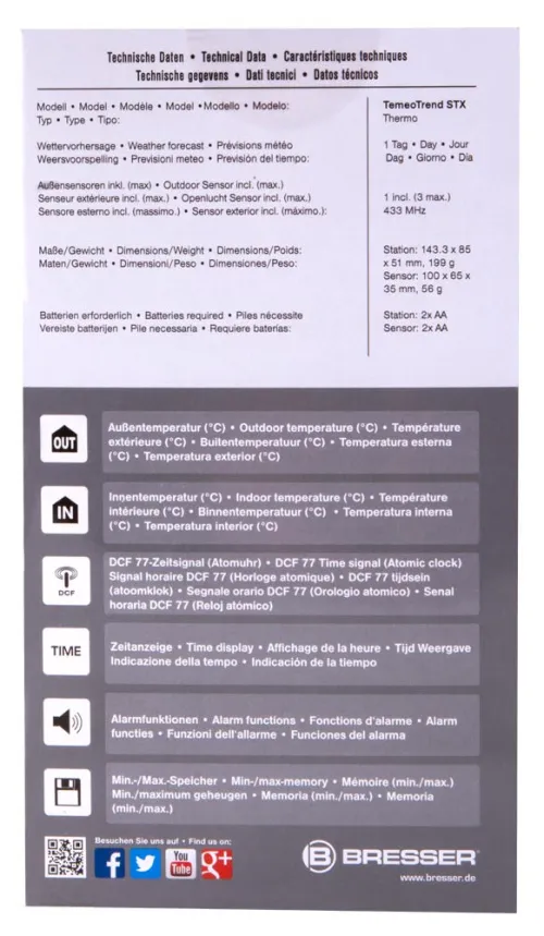 картинка метеорологична станция Bresser TemeoTrend STX RC, бяла,  14