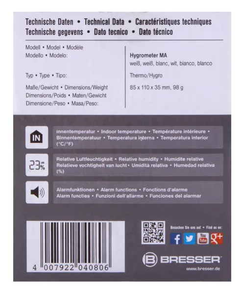 снимка влагомер Bresser Mould Alert, бял,  10