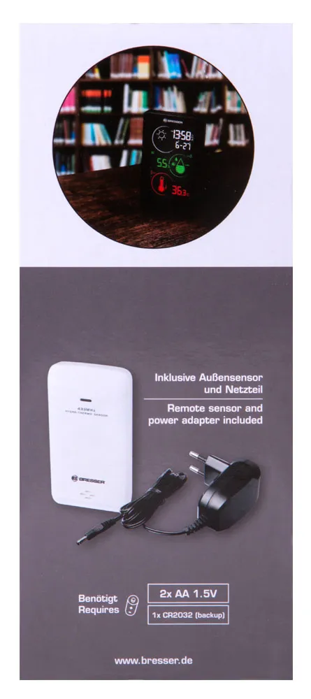 снимка метеорологична станция Bresser Temeo Life H с цветен дисплей, черна,  12