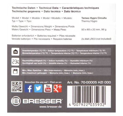 фотография метеорологична станция Bresser Temeo Hygro Circuitu,  10
