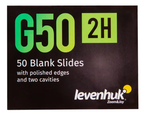 изображение чисти предметни стъкла с две гнезда Levenhuk G50 2H, 50 бр.,  8