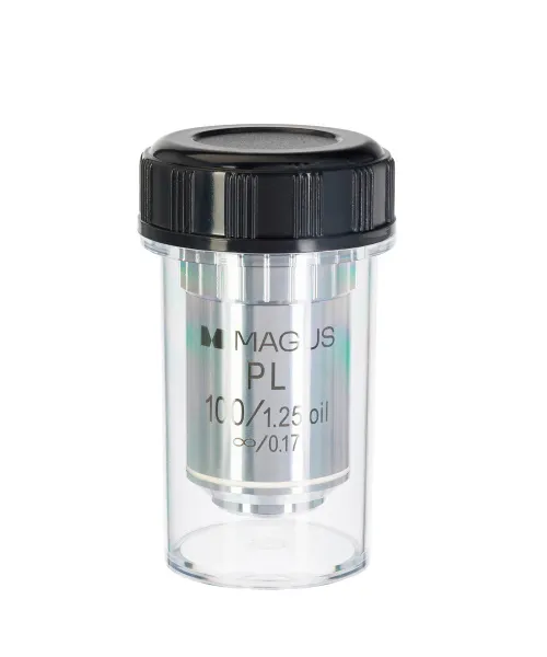 фотография планахроматичен обектив с корекция до безкрайност MAGUS MP100 OIL 100x/1,25 ∞/0,17,  2