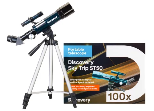 изображение телескоп Levenhuk Discovery Sky Trip ST50 с книга,  2
