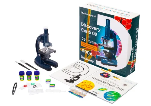 изображение микроскоп Levenhuk Discovery Centi 02 с книга,  2