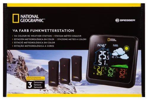 картина цветна метеорологична станция Bresser National Geographic VA с 3 външни сензора,  15