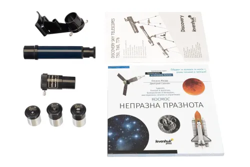 картинка телескоп Levenhuk Discovery Sky T76 с книга,  3
