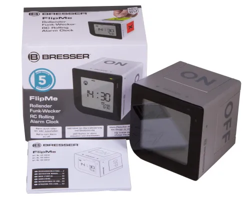 картинка настолен будилник Bresser FlipMe Alarm Clock, сребрист,  10