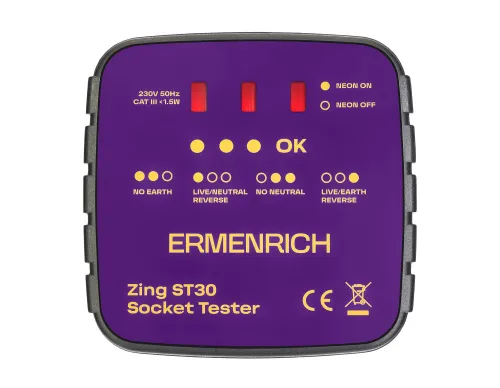 изображение тестер за захранващи контакти Ermenrich Zing ST30,  2