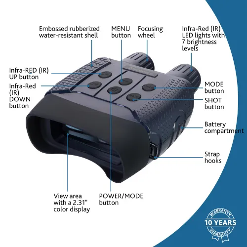 снимка цифров бинокъл за нощно виждане Levenhuk Discovery Night BL10 с триножник,  15