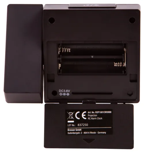 снимка цифров прожекционен часовник RC Explore Scientific с показател на температурата на закрито, черен,  13