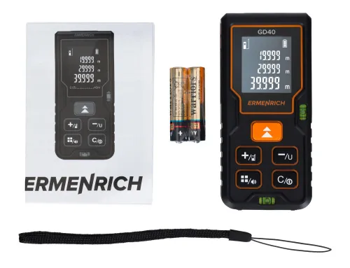 снимка лазерен измерител Ermenrich Reel PLUS GD40, черен,  2