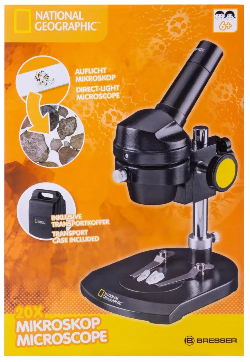 снимка микроскоп Bresser National Geographic 20x, монокулярен,  14