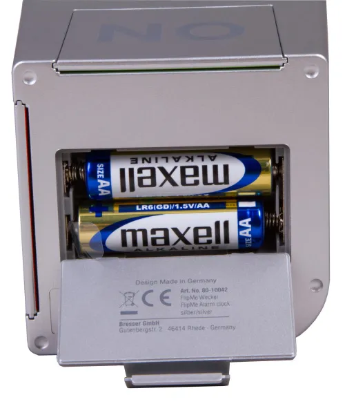 картинка настолен будилник Bresser FlipMe Alarm Clock, сребрист,  9