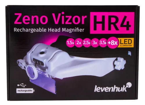 картина лупа за глава с акумулатор Levenhuk Zeno Vizor HR4,  12