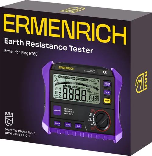 фотография тестер за съпротивлението на заземяването Ermenrich Ping ET60,  2