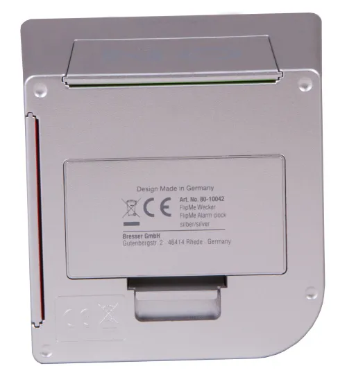 картинка настолен будилник Bresser FlipMe Alarm Clock, сребрист,  8