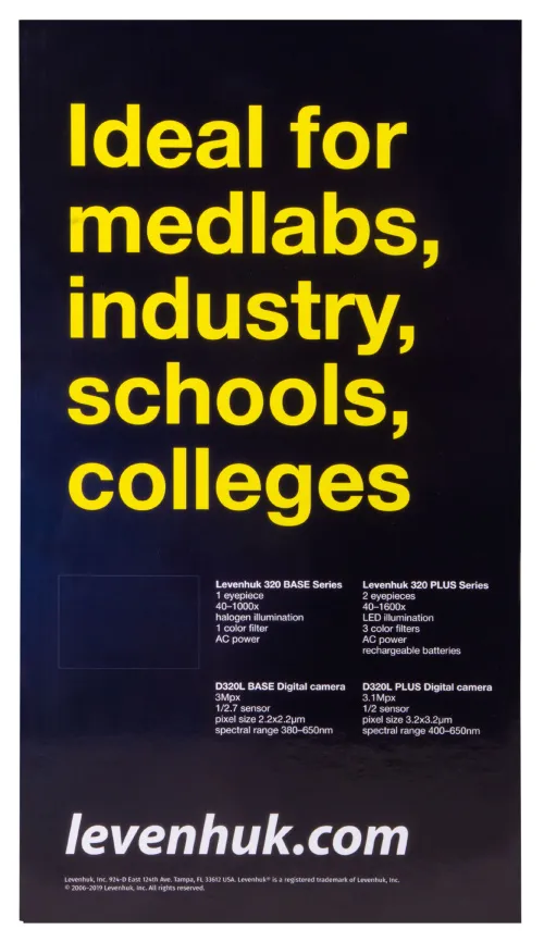 снимка биологичен монокулярен микроскоп Levenhuk 320 PLUS,  20