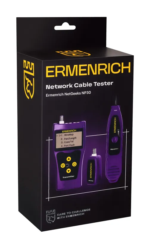 картинка тестер за мрежови кабели Ermenrich NetGeeks NP30,  12