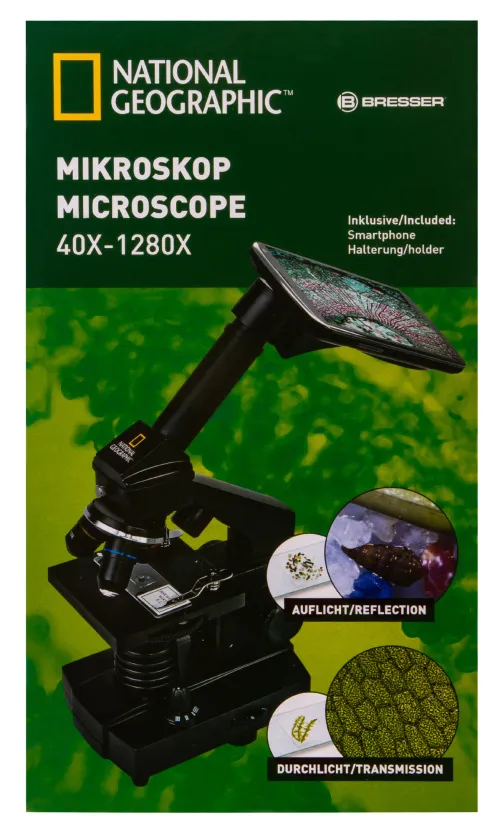 снимка микроскоп Bresser National Geographic 40x–1280x с адаптер за смартфон,  19