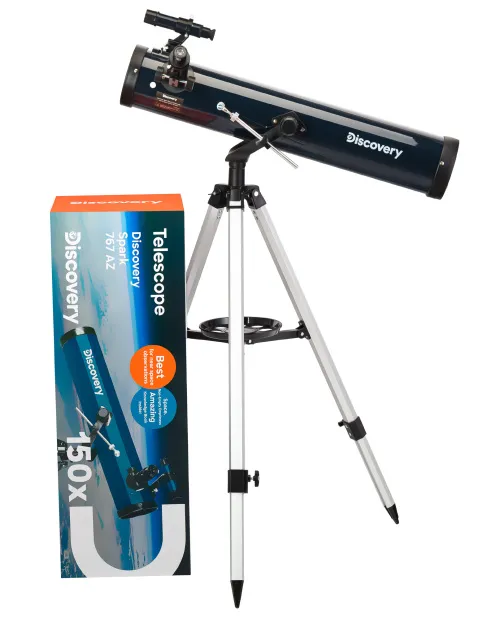 картинка телескоп Levenhuk Discovery Spark 767 AZ с книга,  2