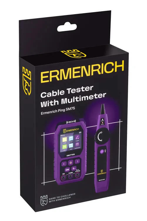 фотография тестер за кабели Ermenrich Ping SM75 с мултиметър,  10